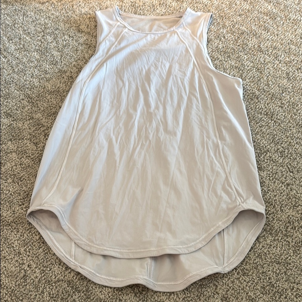Lululemon Athletica White Muscle Tee Relaxed Asymmetrical